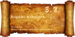 Bogdán Nikolett névjegykártya
